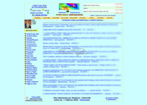 Il vecchio sito di Veglie Online (2000)