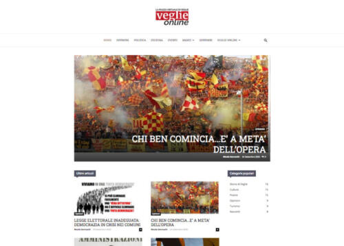 L'attuale sito di Veglie Online (2020)